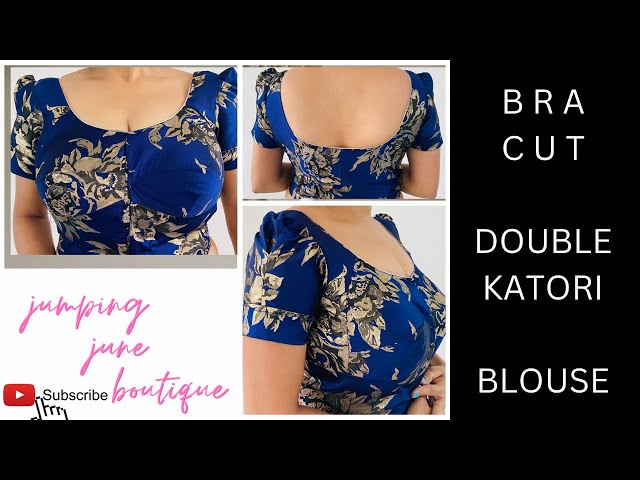 ब्रा cut  डबल कटोरी ब्लाउस 38”inch  cutting and  stitching | #blouse  #blousedesigns #sewing