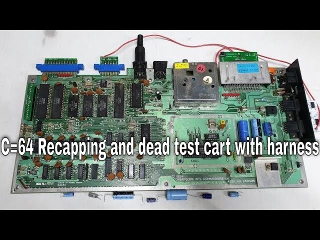 Commodore 64 recapping and diagnostic cartridge with harness