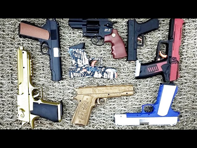 Realistic Toy Guns Collection, Glock 18, Revolver, Hk Usp, Desert Eagle, Colt 1911, Glock 26, Nerf