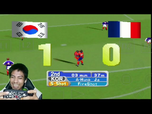 main game sepak bola super shot soccer tim prancis melawan tim korea Emulator epsxe Android