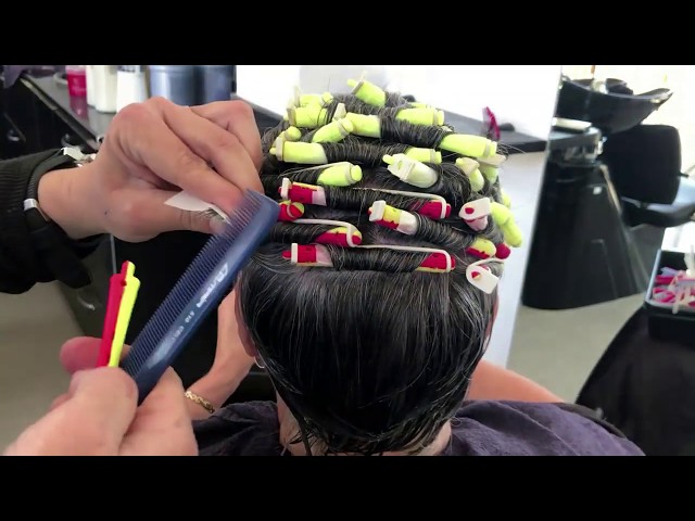 How to perm short hair step by step, body wave hair perm #amalhermuz  #bodyperm #perm #permshorthair