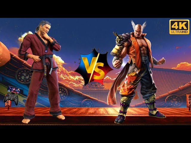 Crazy Tekken characters Baek vs Heihachi Mishimi fight raun  クレイジー鉄拳のキャラクター、ペク vs 三シミ平八がラウンと戦う