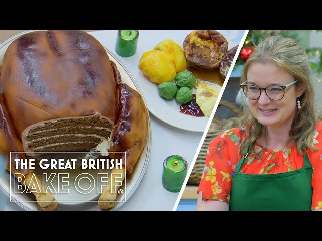 Rosie’s UNBELIEVABLE Christmas roast illusion cake | The Great Christmas Bake Off
