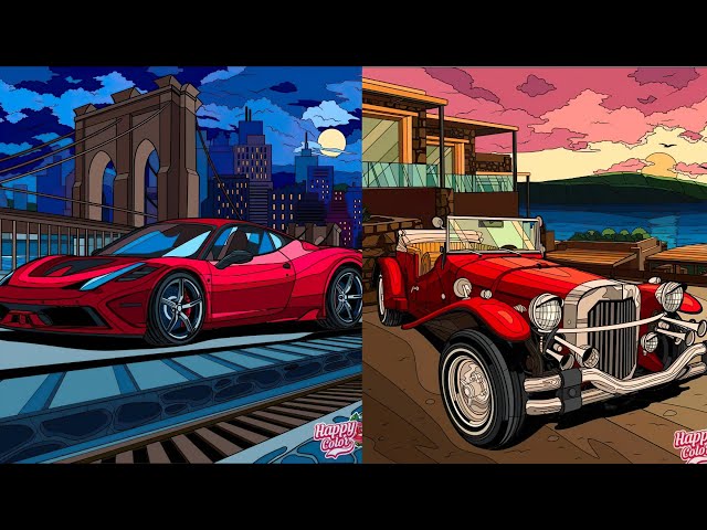 Coloring 10000 Pictures in Happy Color | Part 11 (1001-1100) | Vehicles Edition