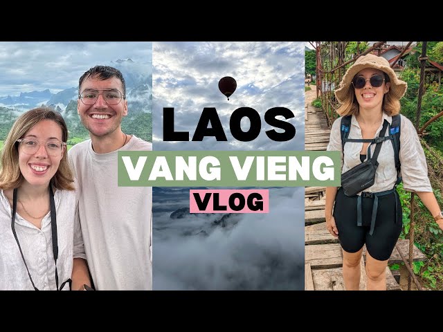 VANG VIENG, LAOS ft. the world's CHEAPEST hot air balloon ride!