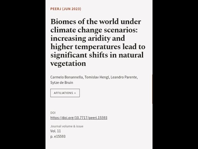 Biomes of the world under climate change scenarios: increasing aridity and higher tem... | RTCL.TV