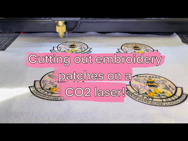 Cutting out embroidery patches with CO2 laser cutter Beambox Pro