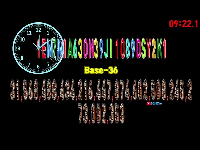 Base36 Word Bignumber Countup timer  alarm🔔