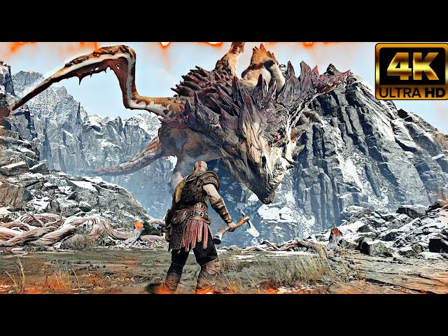 God of War 4 - Dragon Boss Fight (God of War 2018) Pc Gameplay