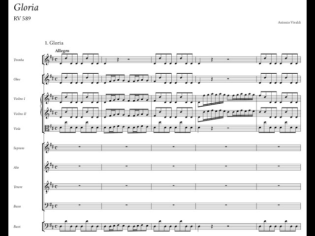 Antonio Vivaldi - Gloria in D Major, RV 589. {w/ score.}