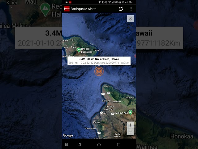 3.4 Earthquake Hawi, Hawaii 1-10-21