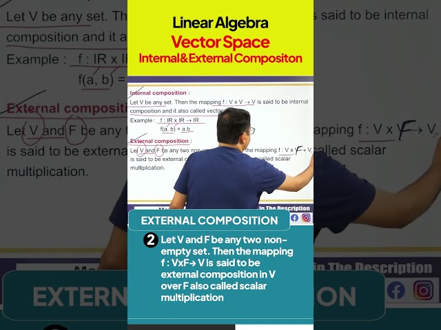Linear Algebra | Vector Space | Internal and External Composition #shorts #youtubeshorts #maths