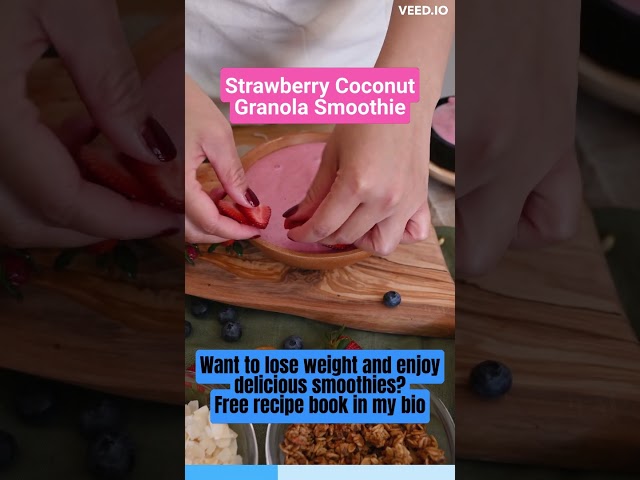 Healthy Strawberry Coconut Granola Smoothie Recipe | Perfect Snack or Breakfast