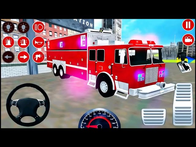 Real Fire Truck Driving Simulator 2024 - New Fire Fighting Fireman's Daily Job - Android GamePlay