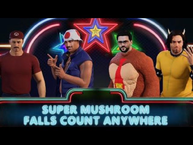 Four Man Falls Count Anywhere Super Mario Movie Cast (WWE 2K22)