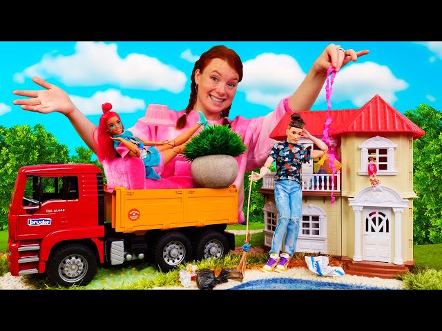 Spielzeug Video für Kinder mit Irene und Barbie | Magisches Schloss. Steffie zieht aufs Dorf.