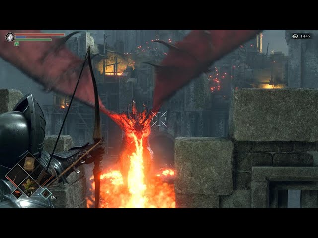 Demon's Souls: Killing Red Dragon with the bow