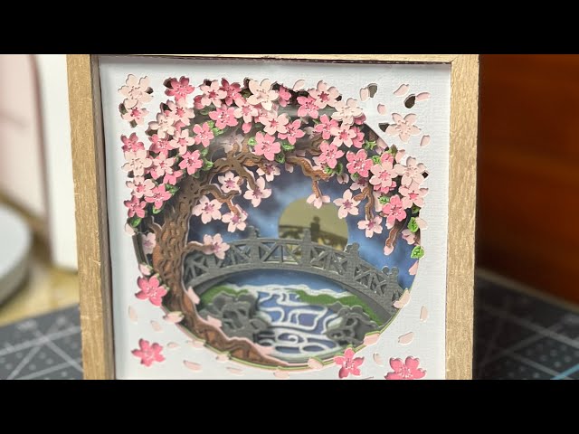 Acetate cover Cherry blossoms 5 x 5 shadow box