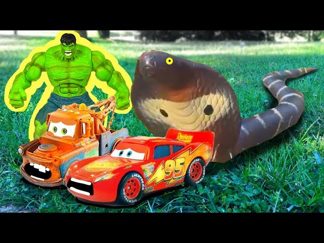 Lightning McQueen AND Mater Get RESCUED by HULK | Disney CARS TOY Play Video for Children