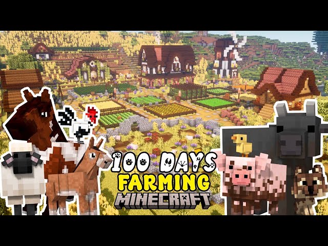 I Spent 100 DAYS Building a FARM In MINECRAFT