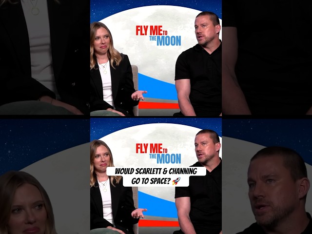 Would “Fly Me to the Moon” stars #ScarlettJohansson & #ChanningTatum go to SPACE? 🚀😅 #shorts