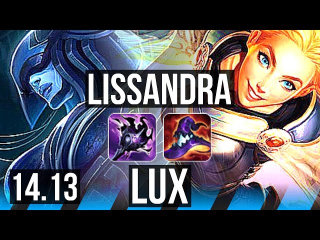 LISSANDRA vs LUX (MID) | 6/1/7, 1100+ games, Dominating | EUW Grandmaster | 14.13