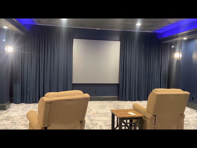 Conroe, Texas: Home Theater Media Room - "Watch Movie" setting in Indoor Home Theater