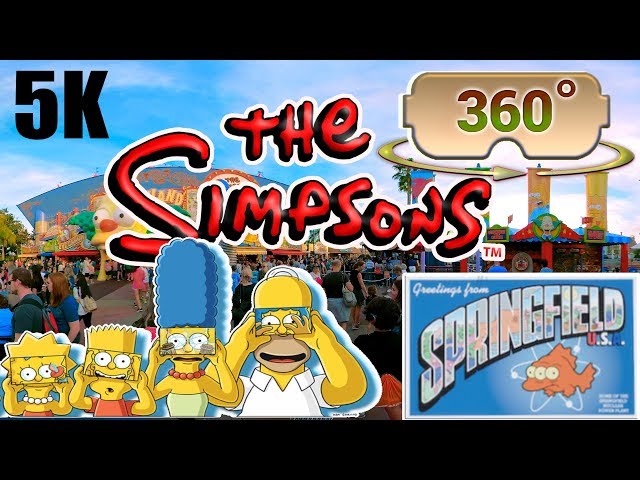 360 / VR 5K Full Tour of The Simpsons Springfield Land at Universal Studios Florida