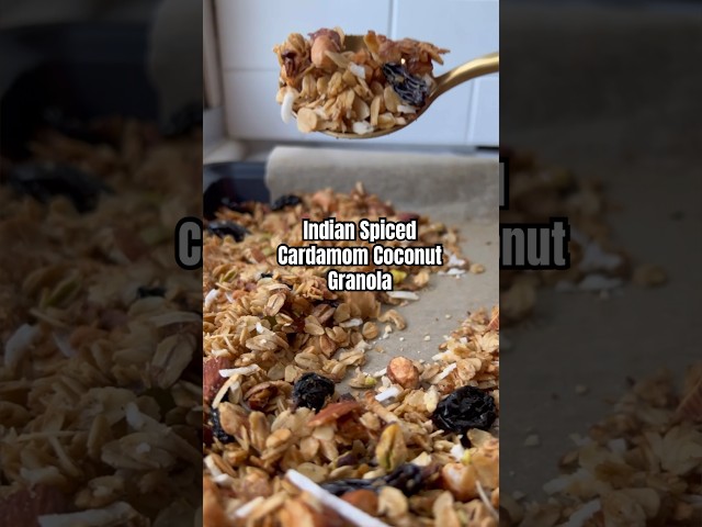 Cardamom coconut granola - Indian inspired healthy-ish paleo snack #recipes #healthyrecipes #shorts