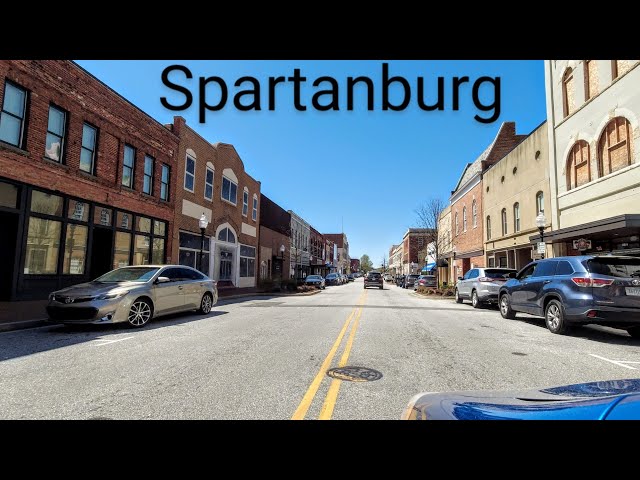 Spartanburg, SC, USA | Driving Tour Downtown | 4K