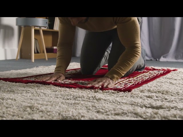 Devotional Moment: Muslim Man Praying at Home | Stock Footage 4K