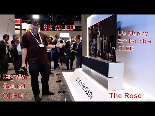 LG Display 65'' Rollable OLED, 88'' 8K OLED, 8K Crystal Sound OLED, The Rose