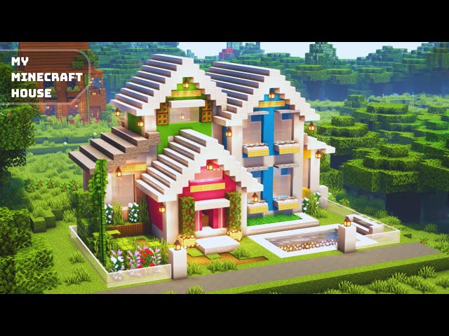 MINECRAFT: How to build a colorful house easily and beautifully