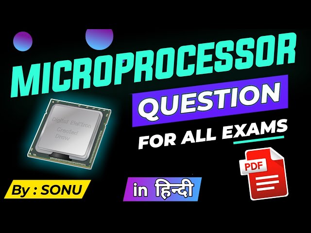 Microprocessor Questions in Hindi | 8085 Chip MCQ with answer PDF for computer competitive exams