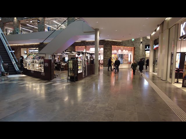 Walking tour of the Mölndal Galleria, a shopping center in Mölndal, Gothenburg, Sweden