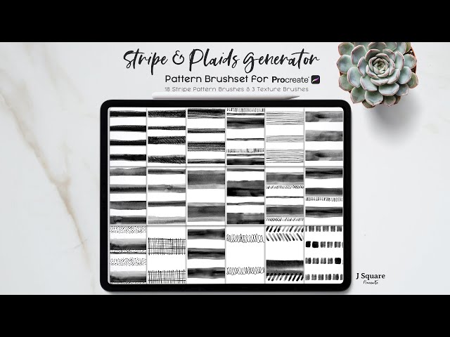 How to Use: Stripe & Plaid Generator, a pattern brushset for Procreate