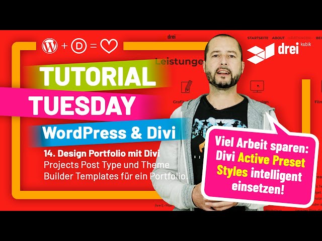 WordPress & Divi Tutorial 2022 Deutsch, 14: Portfolio mit Custom Post Type "Projects" von Divi