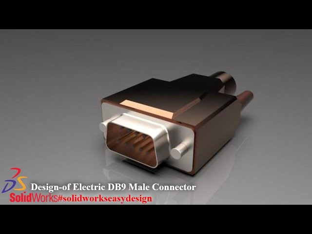 Solidworks Tutorial # 135 How to Make Electric DB9 Male Connector in solidworks By SW Easy Design