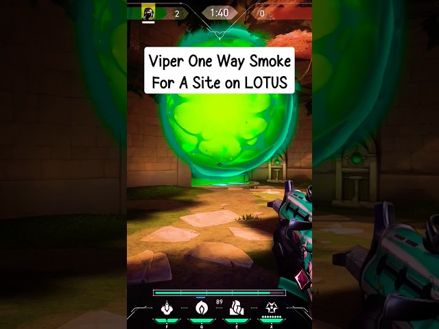 Viper One Way Smoke For A Site on LOTUS #valorantguide #valorant #viperlineups #valorantlineups