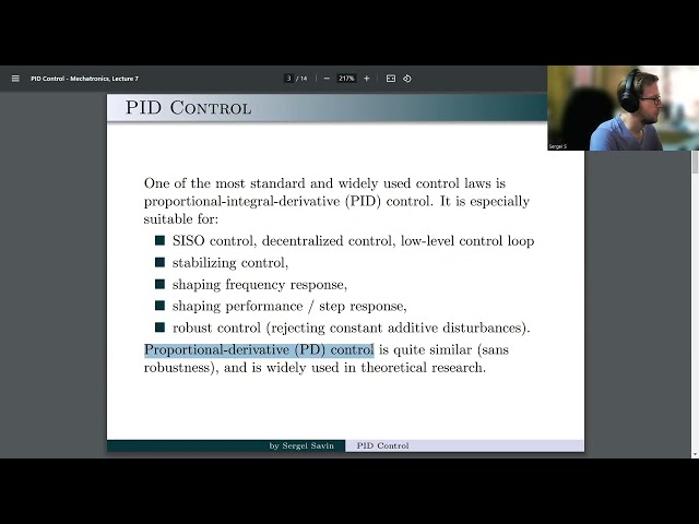 Mechatronics 2023, lecture 7 | PID Control