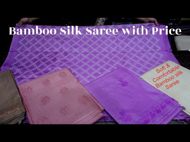 Bamboo Silk Saree from Chhattisgarh / Soft and Comfortable Bamboo Silk Saree with Embroidery Design