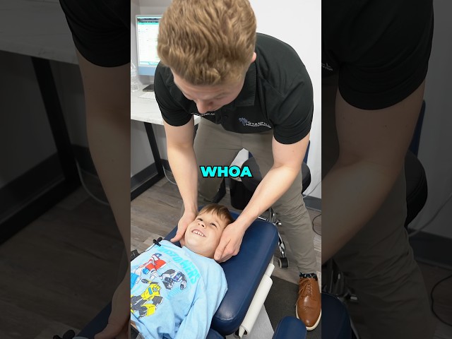 Little Guy Takes On Adjustment! #neckpain #headaches #chiropractor #backpain