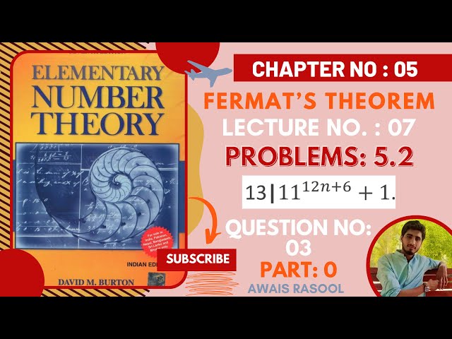 Question No 03 | Exercise 5.2 | Fermat's Little Theorem | Elementary Number Theory