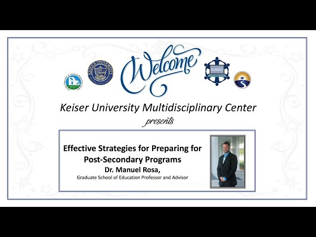 KUMDC Effective Strategies for Preparing for Post Secondary Programs