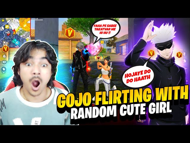 Gojo Prank on Random Cute Girl On Ranked Match😱 Flirting With her - Garena free fire