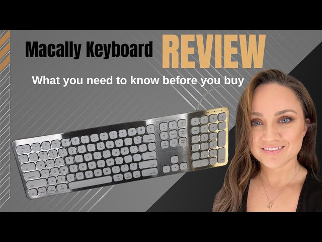 Macally USB Wired Keyboard for Mac - Compatible Apple Keyboard with USB Hub (2X Ports)
