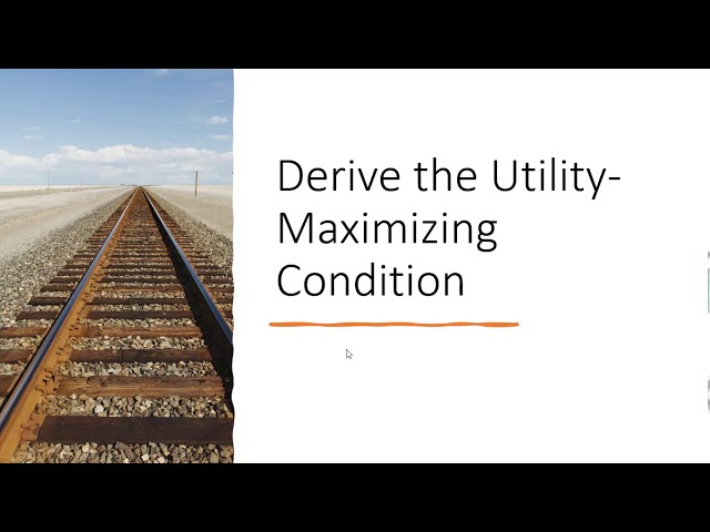 Derive Utility Maximizing Condition
