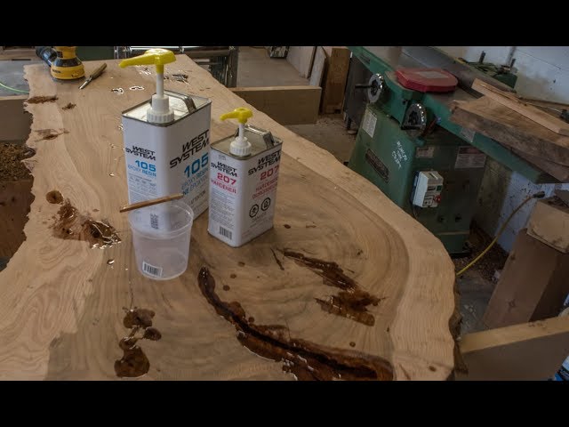 How To Fill Cracks With Epoxy, Live Edge Table Pt 4