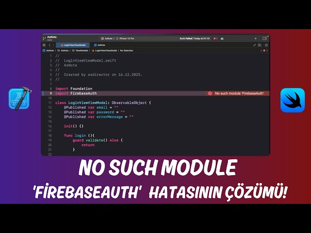 No such module 'FirebaseAuth' hatasının çözümü!