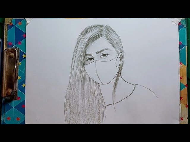 Realistic Girl Portrait with Mask | Pencil Drawing Tutorial | Pencil Drawing Hub